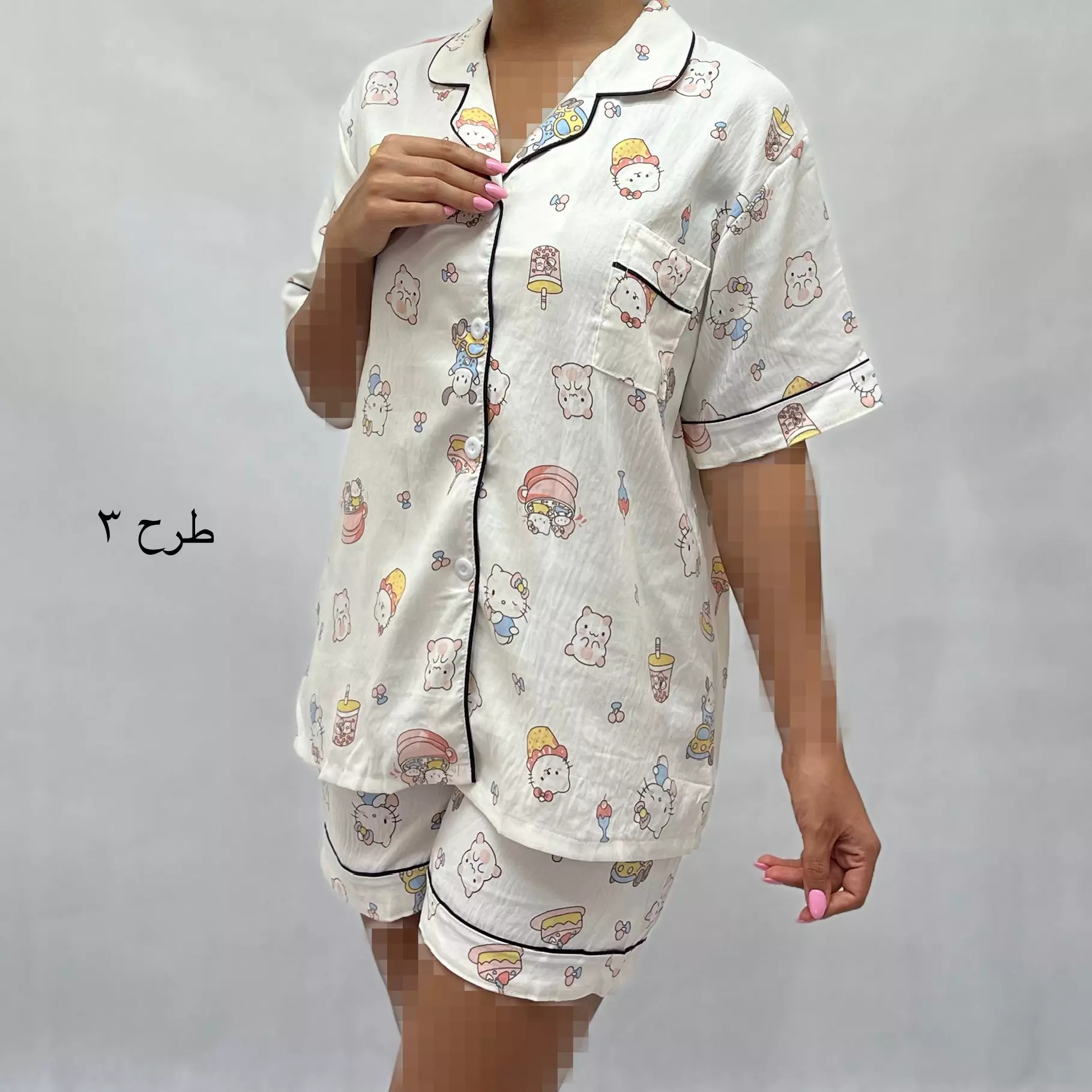 ست زنانه تیشرت و شورتک میکس 001155373068